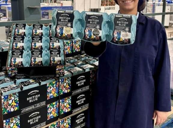 Fairburn’s Eggs Sales Director Lynette Ashmore with the triple award-winning eggs.