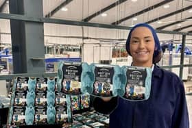 Fairburn’s Eggs Sales Director Lynette Ashmore with the triple award-winning eggs.