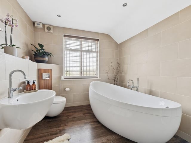 The bathroom.