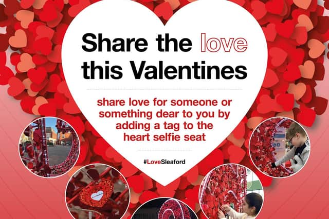 A poster advertising the heart seat and the two events. It's been shared with participating businesses for them to display.