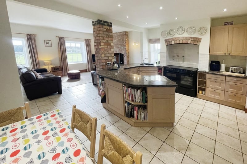 The open-plan kitchen/dining/family room.