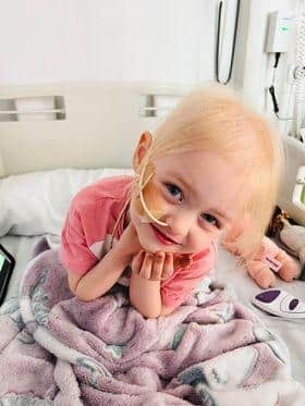 Lily Harley, 3, undergoing chemotherapy.