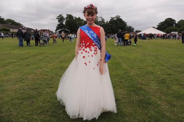 Carnival queen, Elizabeth Pearse, 10, at the Metheringham jubilee parade and fun day.