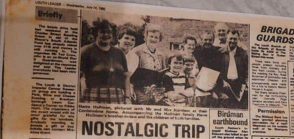 The newspaper report from July 1982 of Herr Hoffman's visit.
