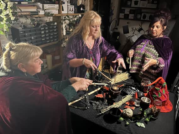 Witches from left: Sue Myland, Shelley Mayes, and Lynette Richardson.