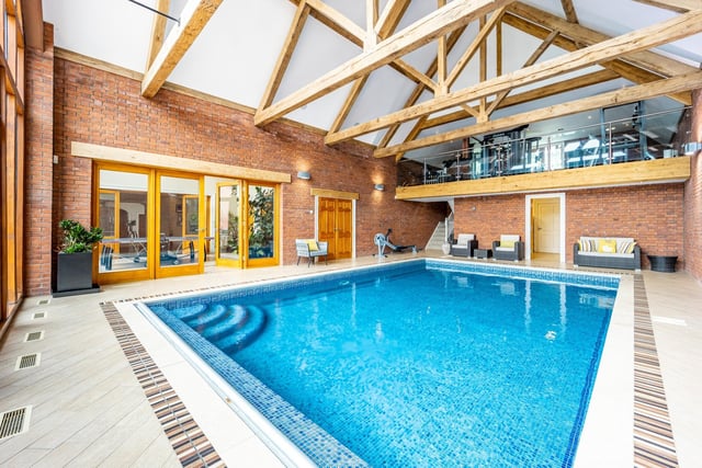 The heated indoor swimming pool.