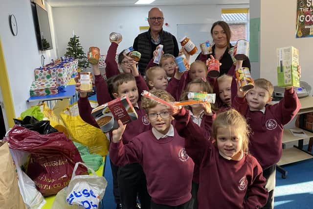 Children from Binbrook Primary School learnt how the food bank works