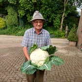 Colin Dickinson with his 14lb cauliflower.