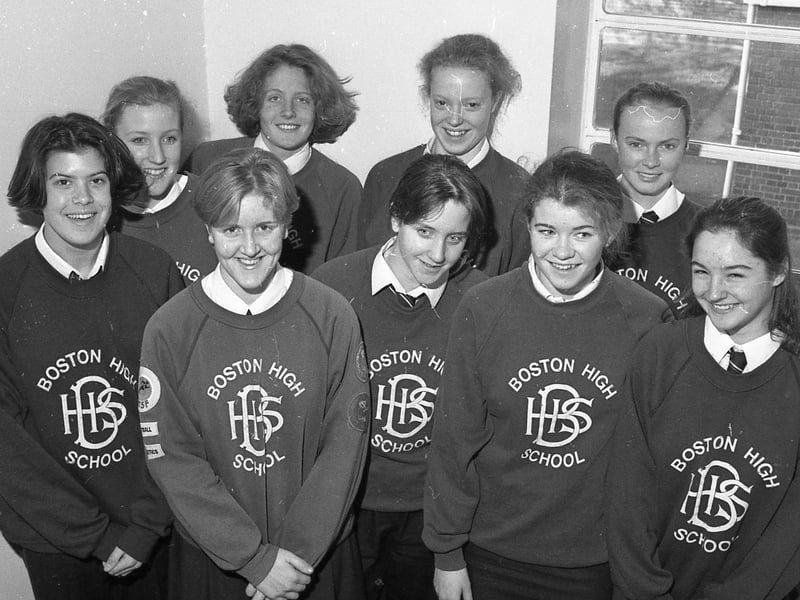 Boston High School's senior netball squad was celebrating after taking eighth place in the under-19 section at the East Midlands Schools netball tournament. Pictured (from left, back) are team members S. Wright, Kay Burman, Lizzie Johnson, Katie Roberts, Jo Guthrie, (front) Carolyn Cridland, Beccy Hall, Sorcha Sneddon and Alison Hunt. Katie Himsworth and Helen Clark were away from school when the photograph was taken.
