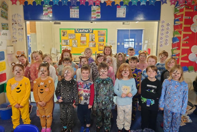 Amethyst Class at Winchelsea School dressed in their pyjamas for Children In Need. Photo submitted