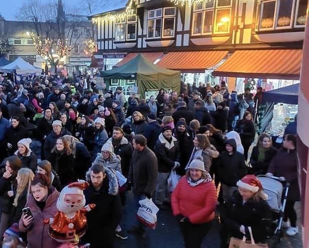 The Sleaford Christmas Market was bustling earlier last weekend, prompting some to question how it would look in the future on social media. | Image: Sleaford Town Council Facebook