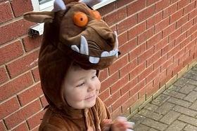 Joshua Pearson, aged three, of Sleaford, dressed as the Gruffalo for World Book Day.