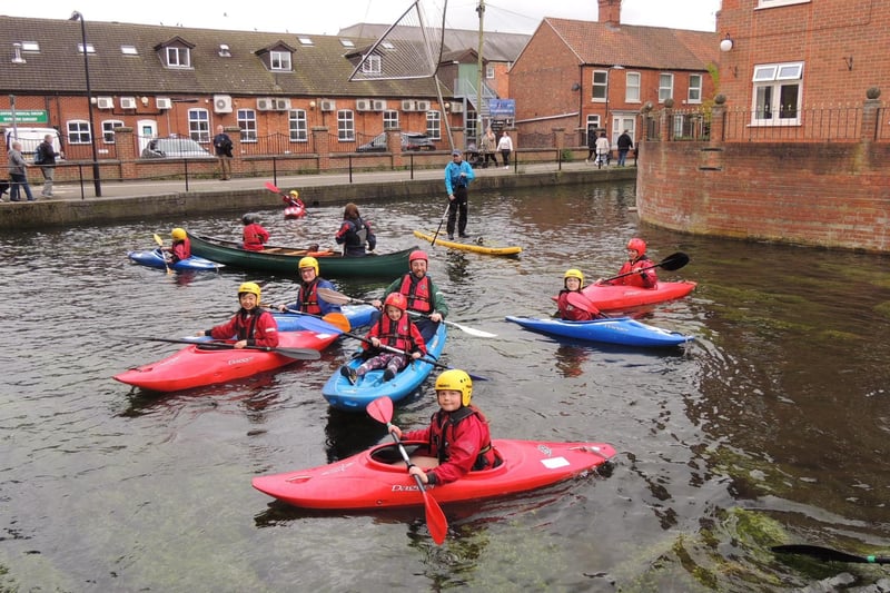 Sleaford area celebrate the King's Coronation.:Slea Paddlers held a have-a-go on the River Slea on Coronation Saturday.