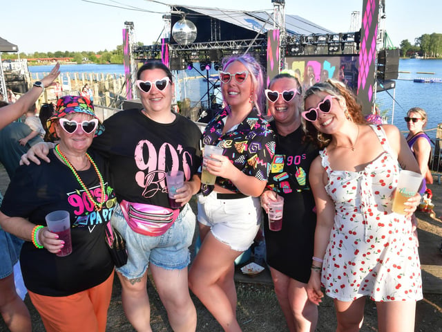 Getting into the 90s/00s spirit. L-R Denice Desourdy, Gabrielle Lumsden, Becky Hull, Dawn Hull, Jess Mayworth of Doncaster