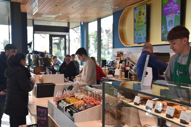 Counter staff were kept busy all day.