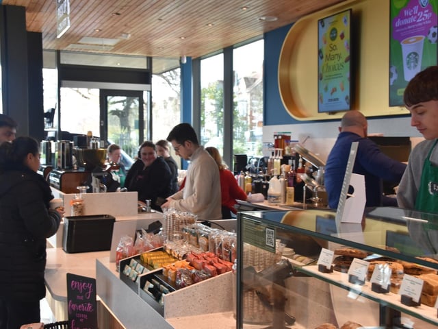 Counter staff were kept busy all day.
