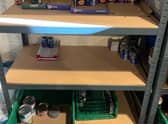 Horncastle food bank's empty shelves.
