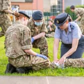 The Cadets practice first aid.