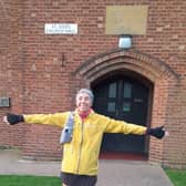 Emma Morton in Scartho, at the beginning of the Silver Lincs Way.