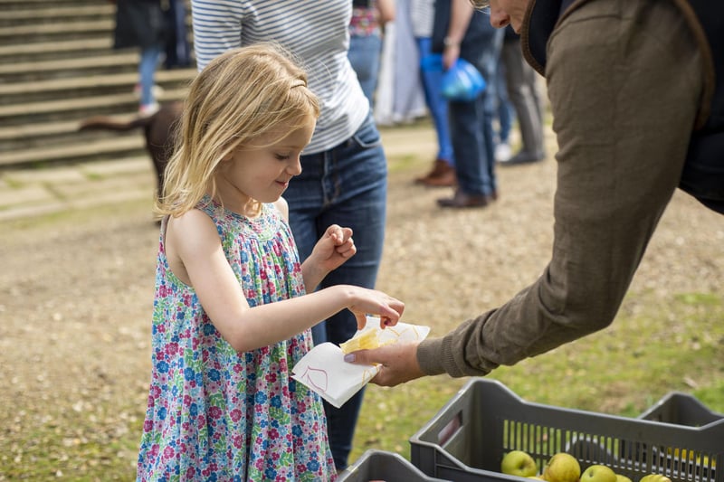 Lucy C,harlton, 5, at Galley Hill Farm Pick Your Own stall