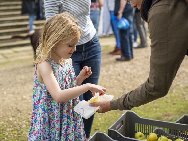 Lucy C,harlton, 5, at Galley Hill Farm Pick Your Own stall