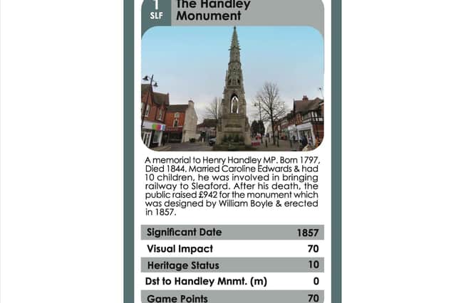 A focal point for the game - Handley Monument in Sleaford.