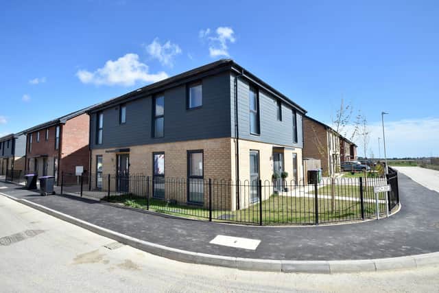Some of the completed homes at The Leas in Boston.