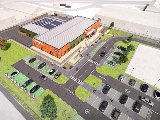 Images submitted as part of the application for a Community Diagnostic Centre in Boston showing how the site is expected to look.