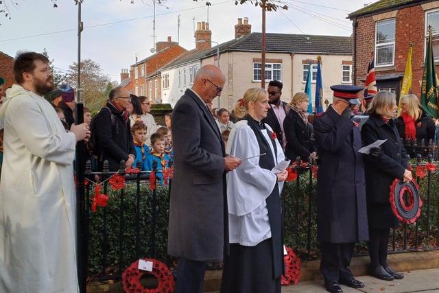 The town's church leaders led the short Service of Remembrance