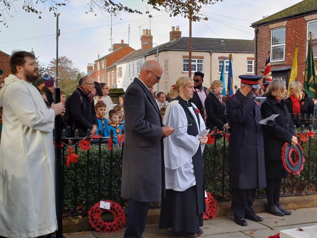 The town's church leaders led the short Service of Remembrance