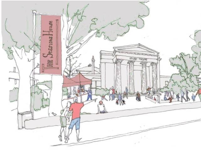 A sketch showing the potential future of Spilsby Sessions House.