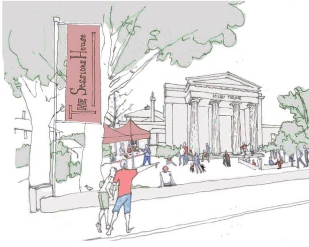 A sketch showing the potential future of Spilsby Sessions House.