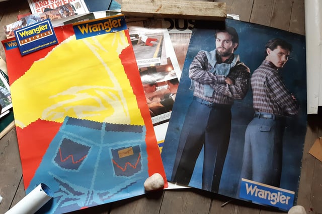 Moving closer to the present day, Shane has found a large number of vintage posters on site for brands such as Wrangler, Levi's and Harley-Davidson. Among them are some celebrity collaborations, including one involving '80s English pop band Thompson Twins. Shane asks anyone interested in having one or more for themselves to message him on Facebook.