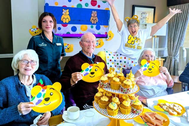residents, colleagues & community visitiors enjoying children in need
