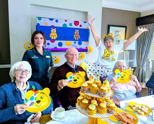 residents, colleagues & community visitiors enjoying children in need
