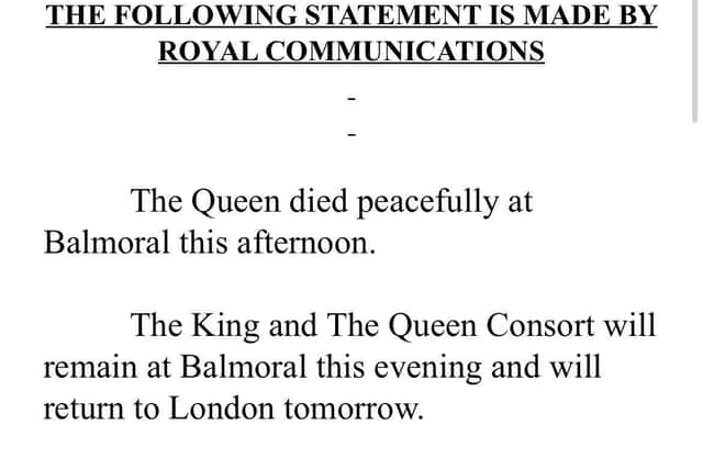 The announcement on Buckingham Palace's twitter page.