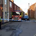 The police cordon in Pulvertoft Lane, Boston.