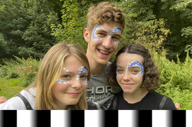 Imogine, Jessy and Eloise had their faces painted at the duck race.