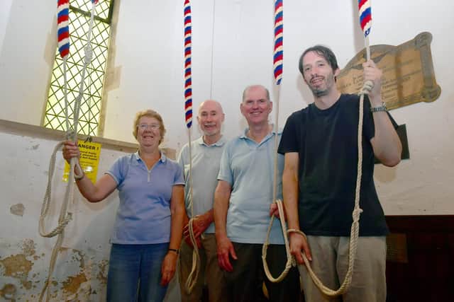 Guest bellringers from Potterhanworth (from left) Yvonne Woodcock, Paul Sharp, Mike Christie and Chris Woodcock