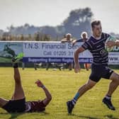 Shaun Bishop scores a try. Pic by David Dales.