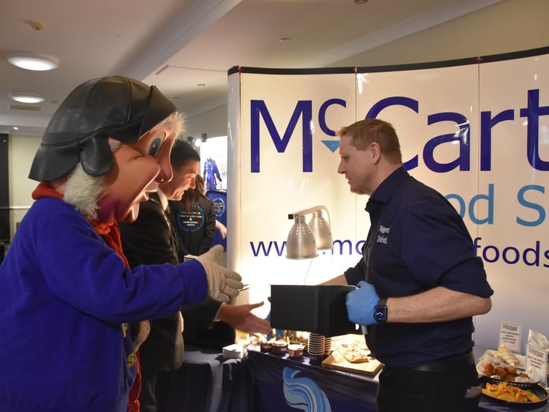 The Jolly Fisherman was even tempted by the food on offer at East Lincs Expo 2025.