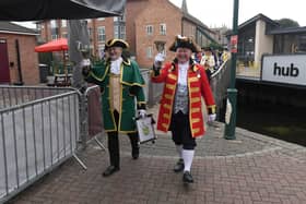 Town criers parade through Sleaford at the beginning of last year's contest.