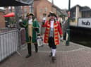 Town criers parade through Sleaford at the beginning of last year's contest.