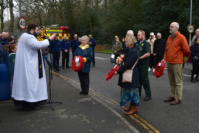 Father Joseph Snelling and representatives of Woodhall Spa's community groups.