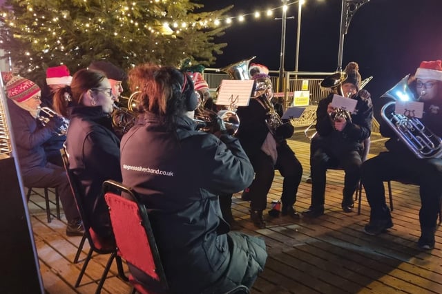 Skegness Silver Band were adding to the atmosphere with some festive music.