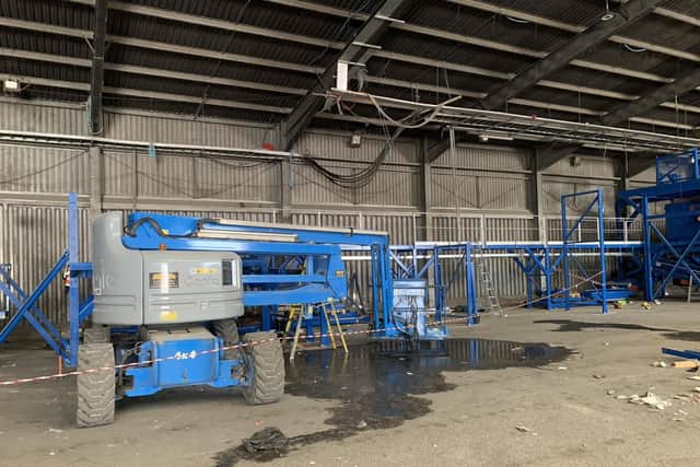 The scene of the incident at Barkston Heath where a recycling company worker was injured using a raised platform. Photo: HSE