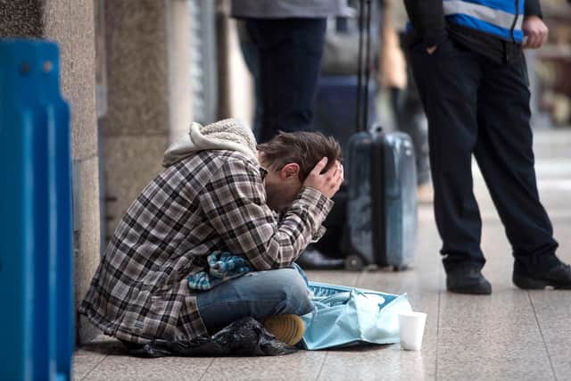File photo dated 25/01/18 of a homeless person outside Victoria Station in London, as new figures suggest that more people are sleeping rough on the streets of England than at any point this decade.