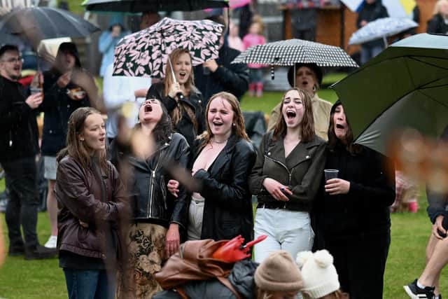 The wet weather didn't dampen the Outfields crowds' spirit.
