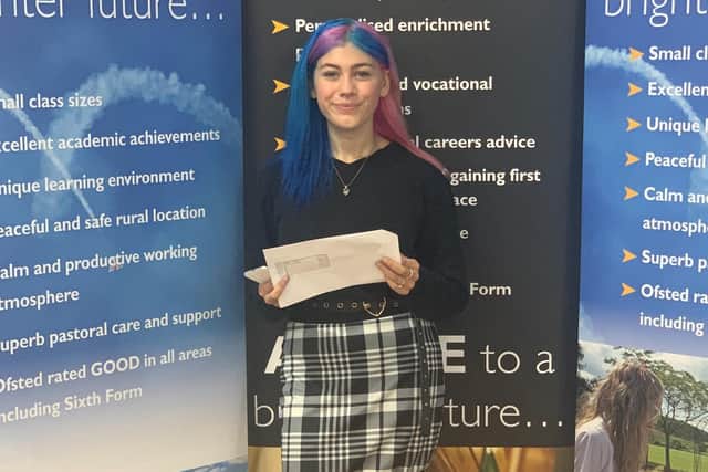 Megan Ellis-Drury from Ashby de la Launde with her GCSE results.