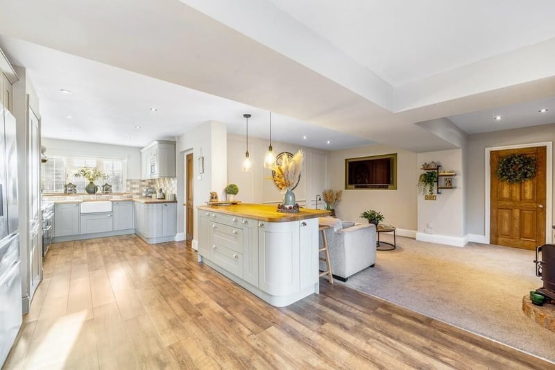 The open-plan kitchen and family room.